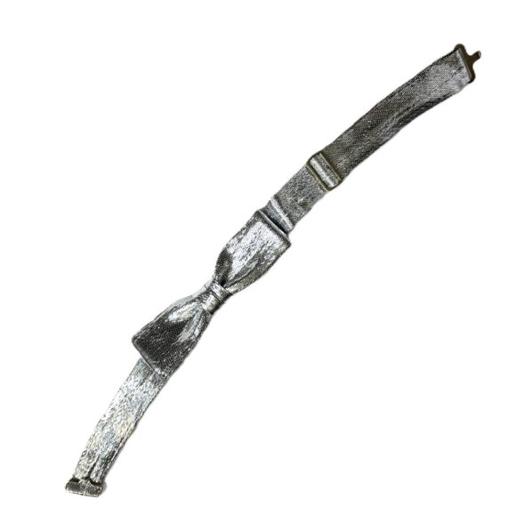 Formal Tuxedo Bowtie Pre-Tied Silver Lame’ Adjustable Unisex Vintage NWOT - Picture 4 of 10